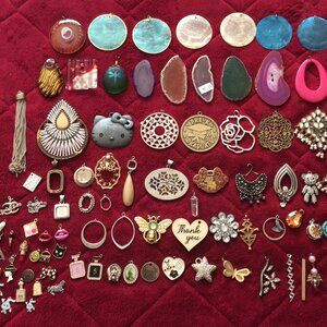 Lot Of 85 Vintage Pendants & Charms For Jewelry Makings, Repairing, Arts & Craft